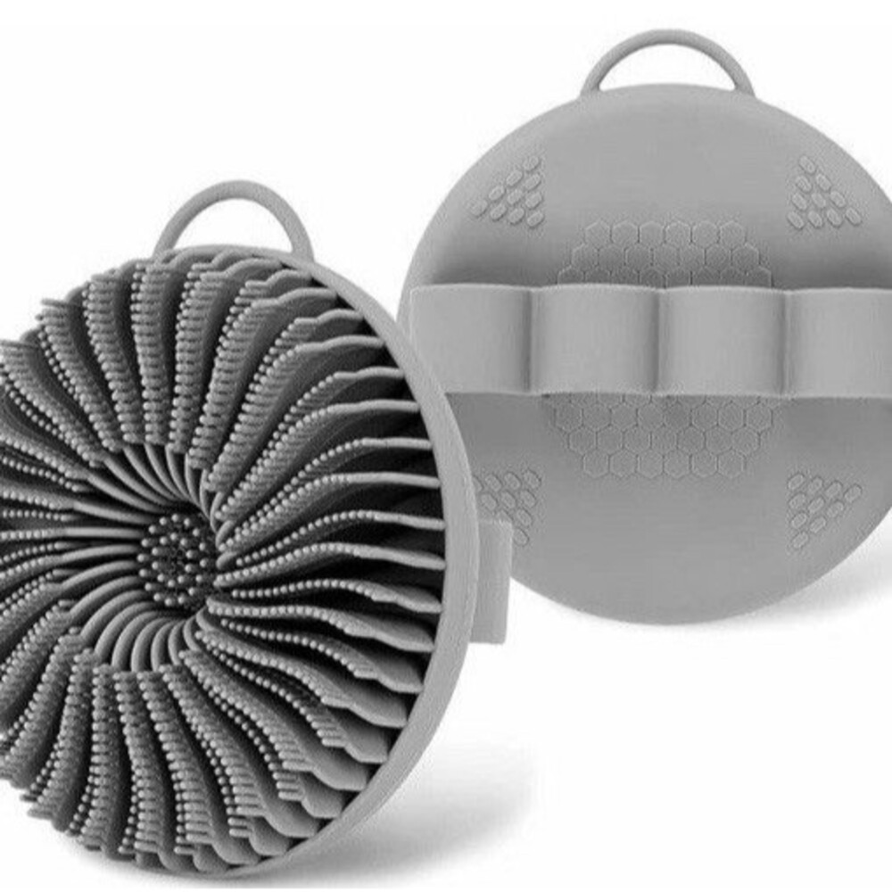 Soft Silicone Exfoliating Bath Brush Body Grey Lot of 2